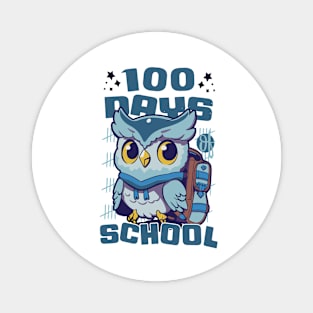 100 days of school featuring a Cute owl with a bagpack #4 Magnet